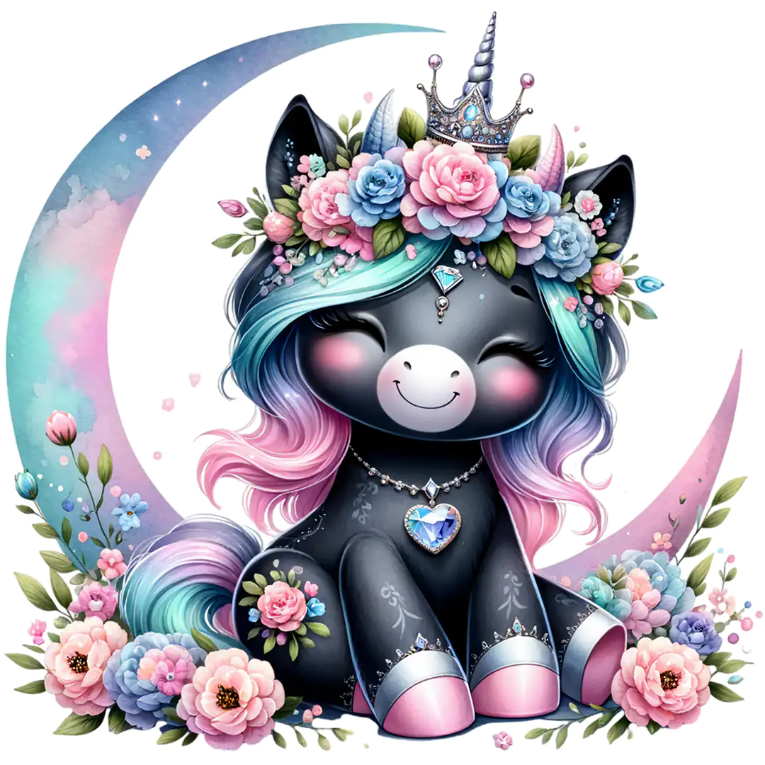 Bügelbild Einhorn Mondglanz