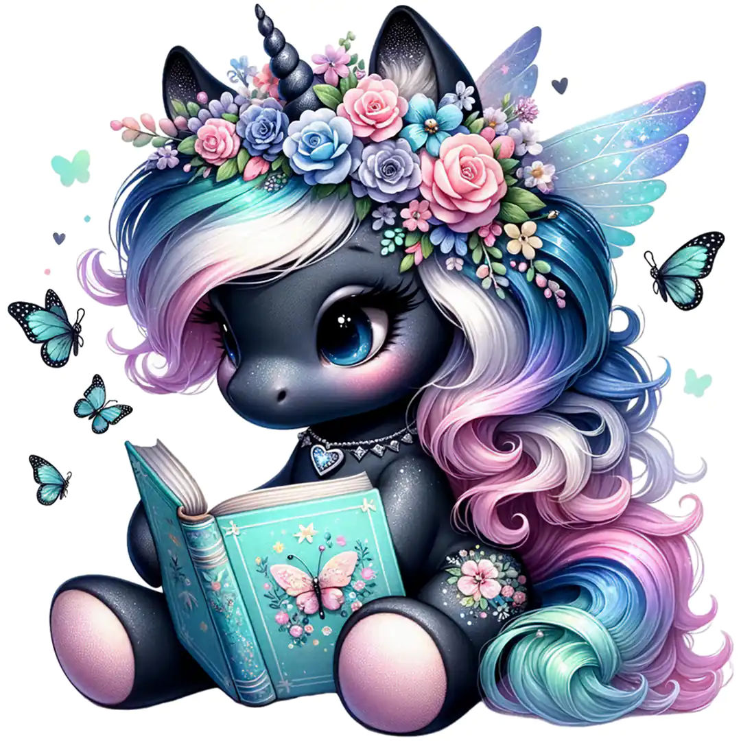 Bügelbild Einhorn Zafira Schmetterlingsbuch