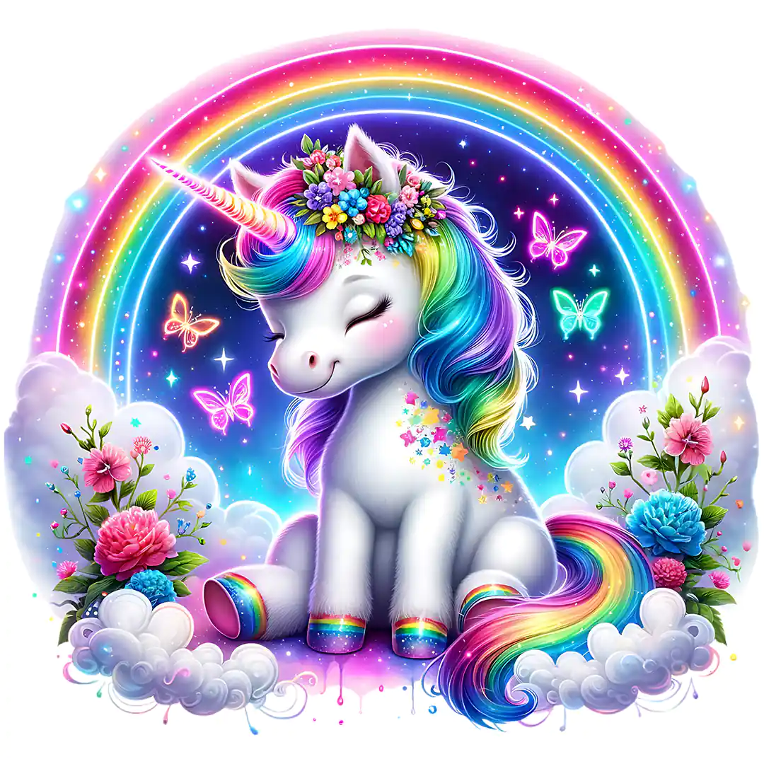 Bügelbild Einhorn Zauberregenbogen