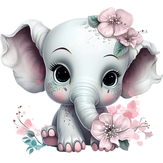 Bügelbild Elefant Baby Rosa