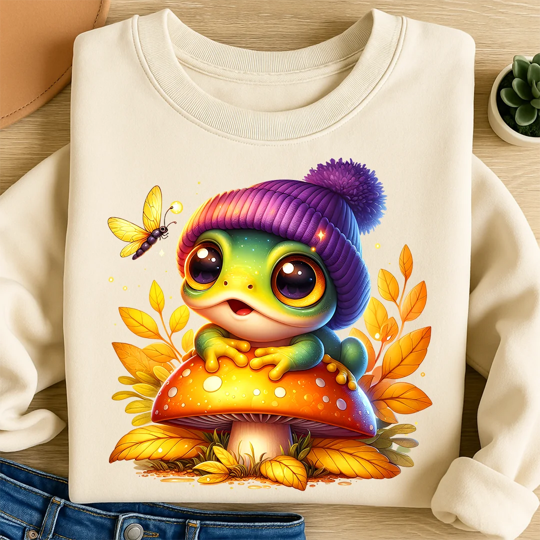 Bügelbild Frosch Frigo Fliegenpilz