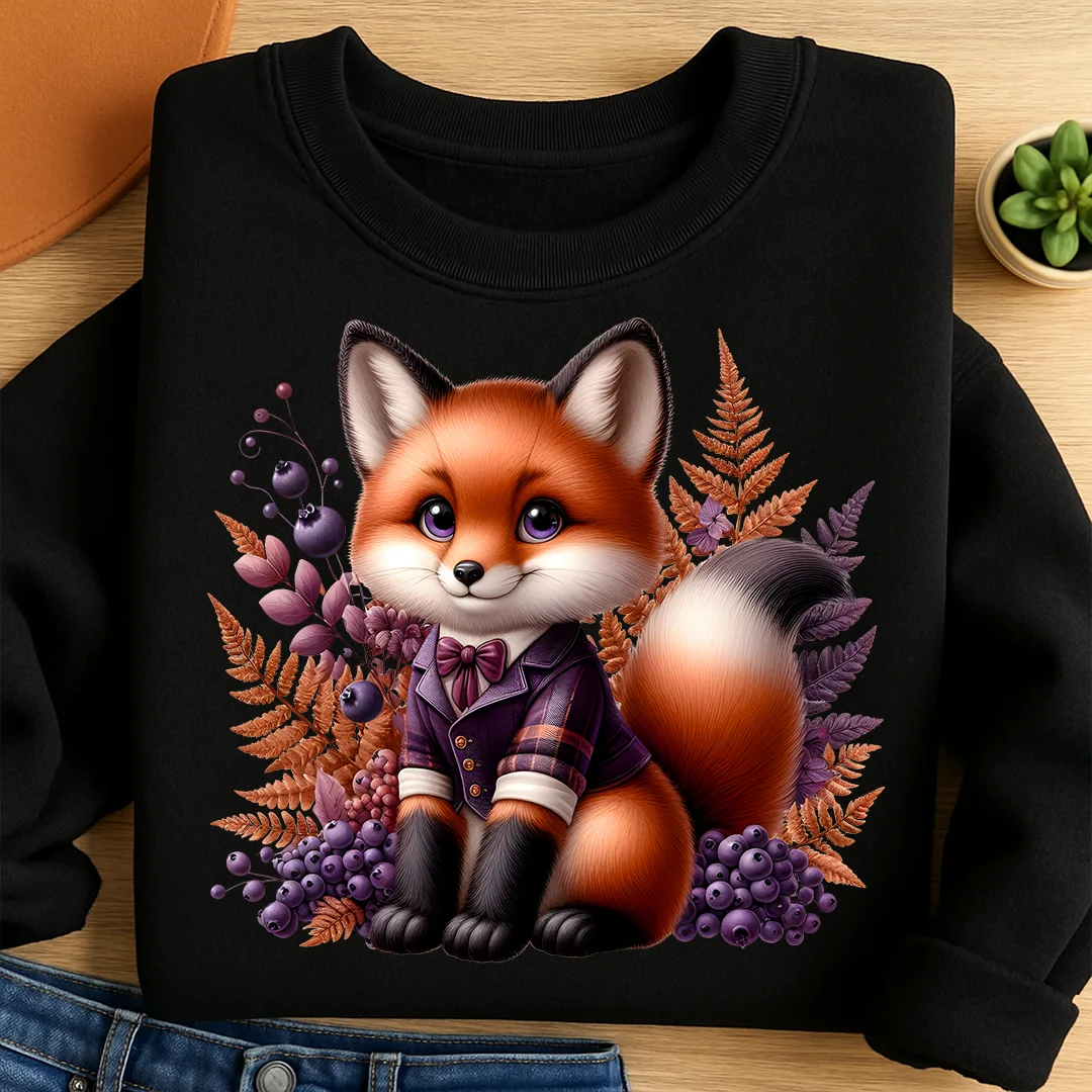 Bügelbild Fuchs im Beerenzauber