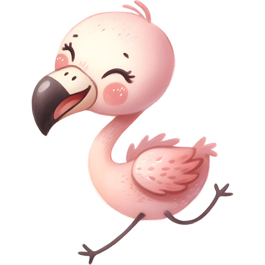Bügelbild Happy Flamingo