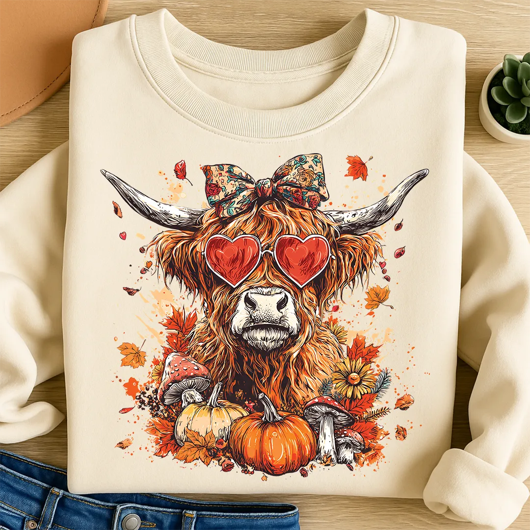 Bügelbild Herbstliche Highland Kuhliebe
