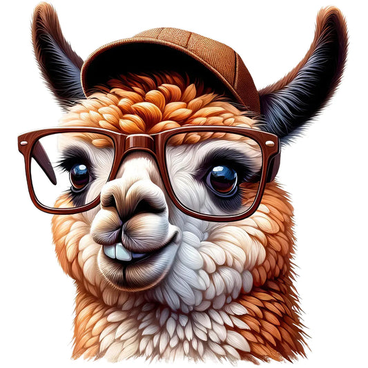 Bügelbild Hipster Lama