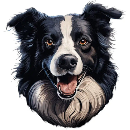 Bügelbild Hund Border Collie Schwarz