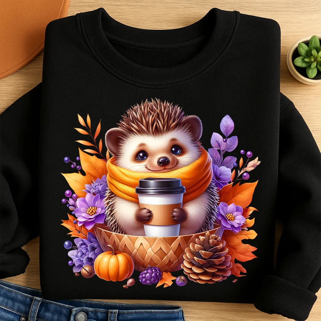Bügelbild Igel Piksi Kaffeeliebe