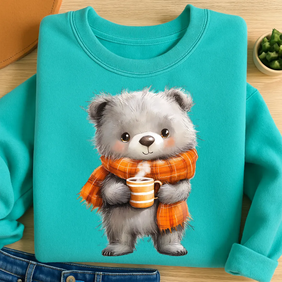 Bügelbild Kaffeekuss Bär