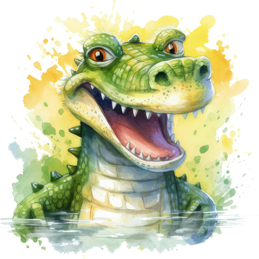 Bügelbild Krokodil Kroko