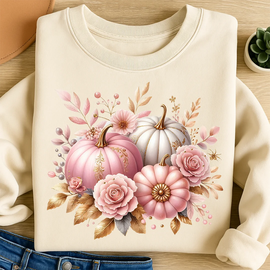 Bügelbild Kürbis Pastell Romantik