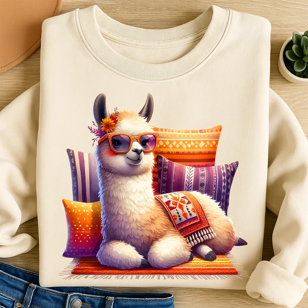 Bügelbild Lama Chillout Herbst Style