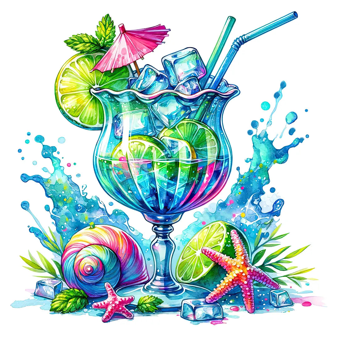 Bügelbild Limettenzauber Cocktail Splash - S