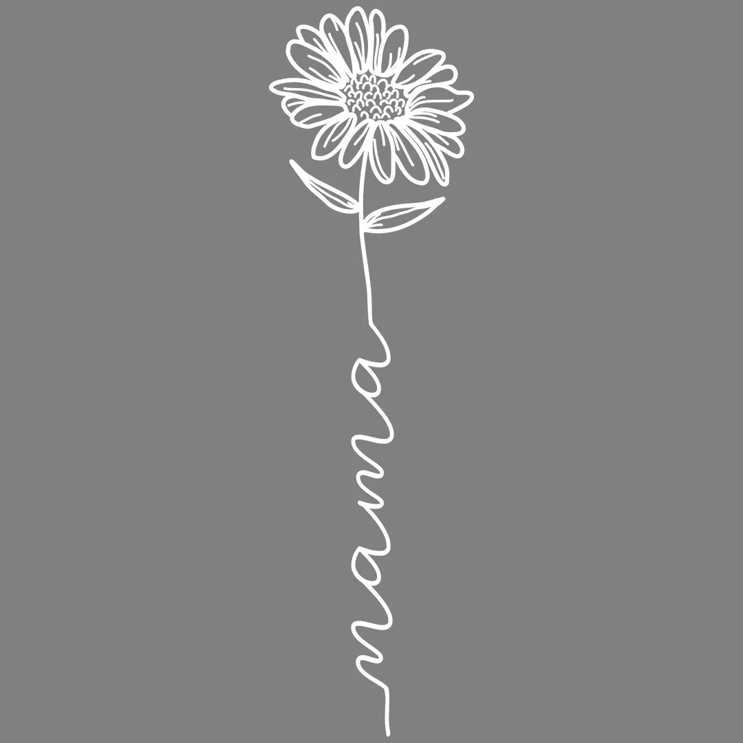 Buegelbild-Mama Blume weiß - L
