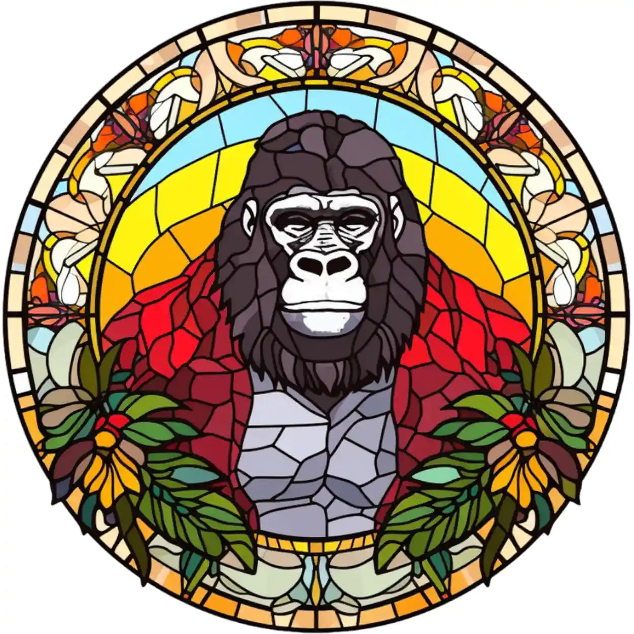Bügelbild Mosaik Gorilla