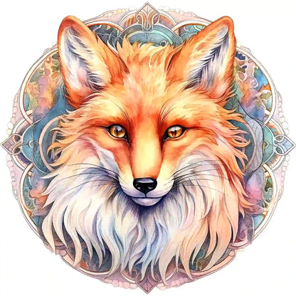 Bügelbild Rosa Mandala Fuchs