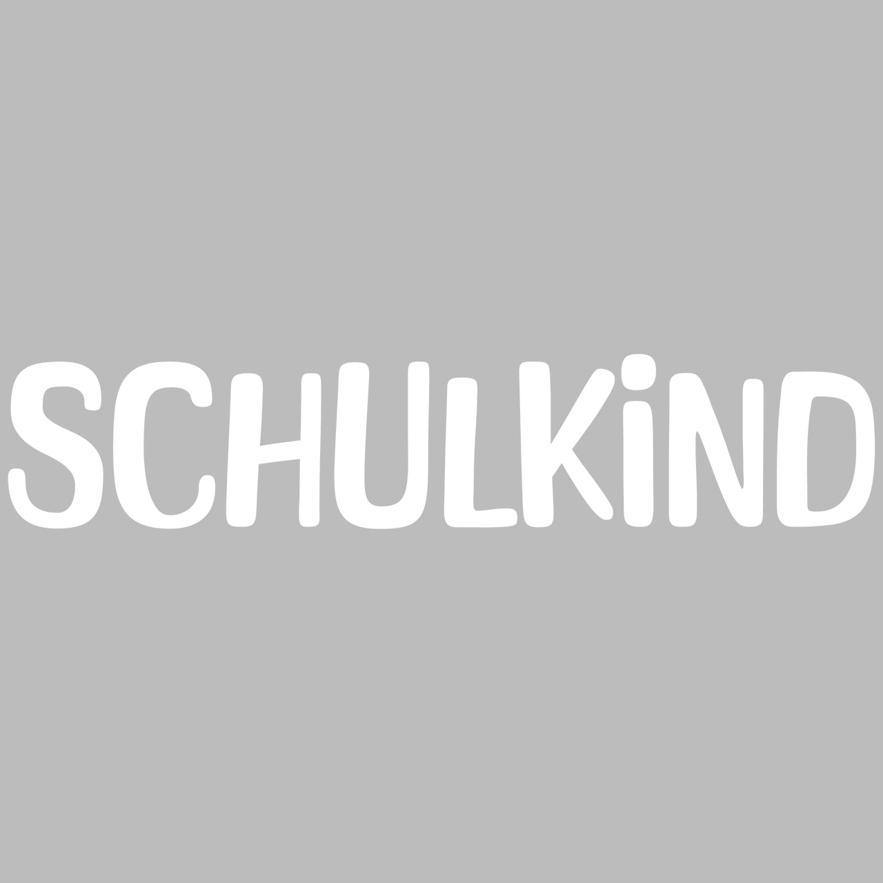 Buegelbild-Schriftzug-1-Schulkind-Weiß