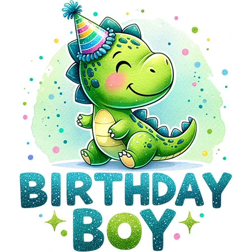 Bügelbild Süßer Dino Birthday Boy