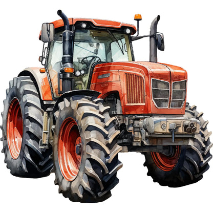 Bügelbild Traktor Rot