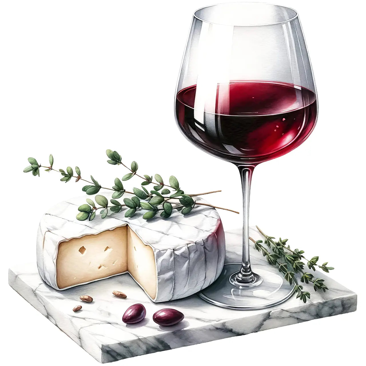 Bügelbild Wein und Käse