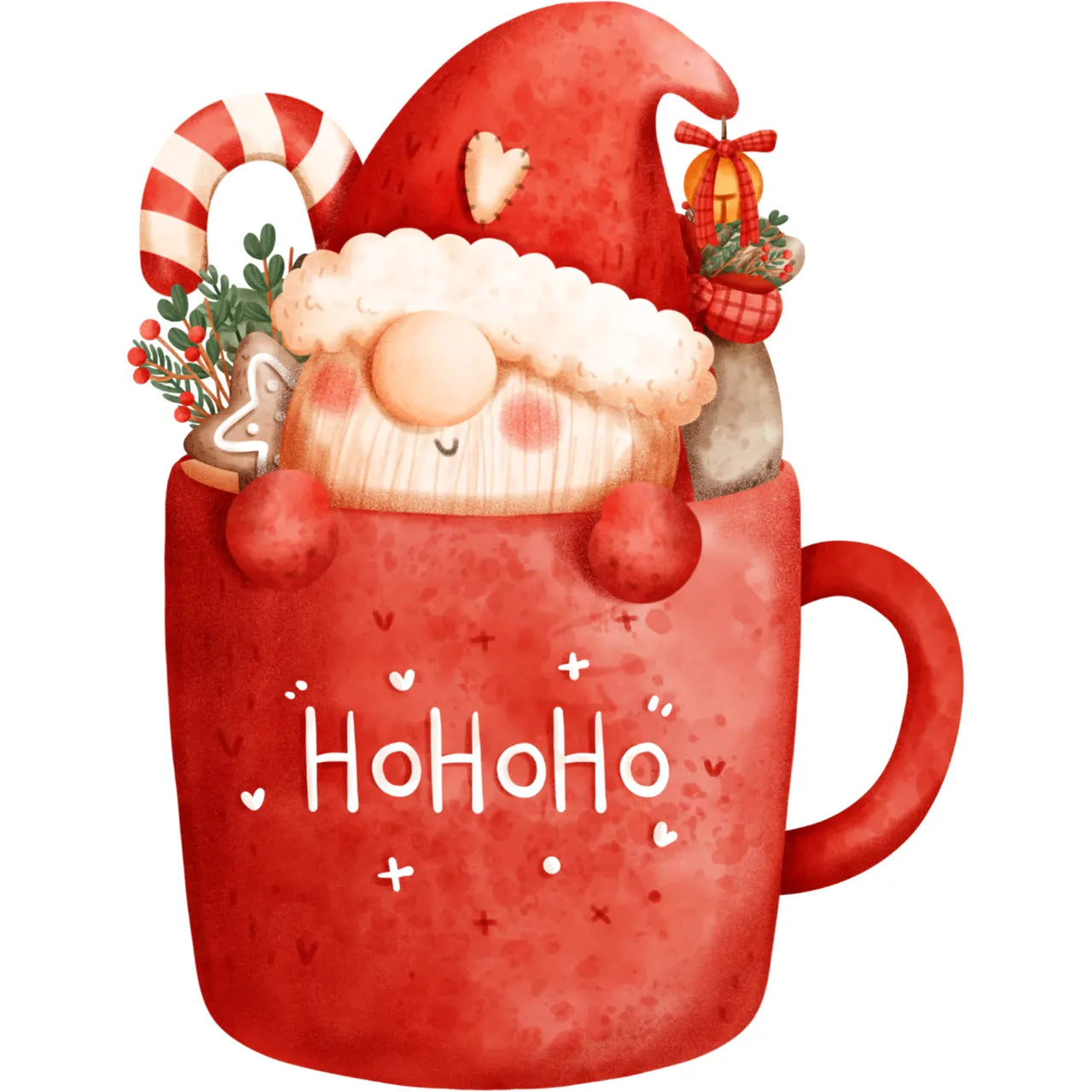 Bügelbild Wichtel Tasse Hohoho