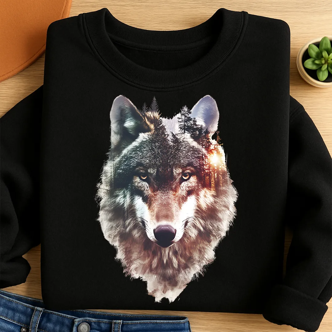 Bügelbild Wolf im Morgenlicht