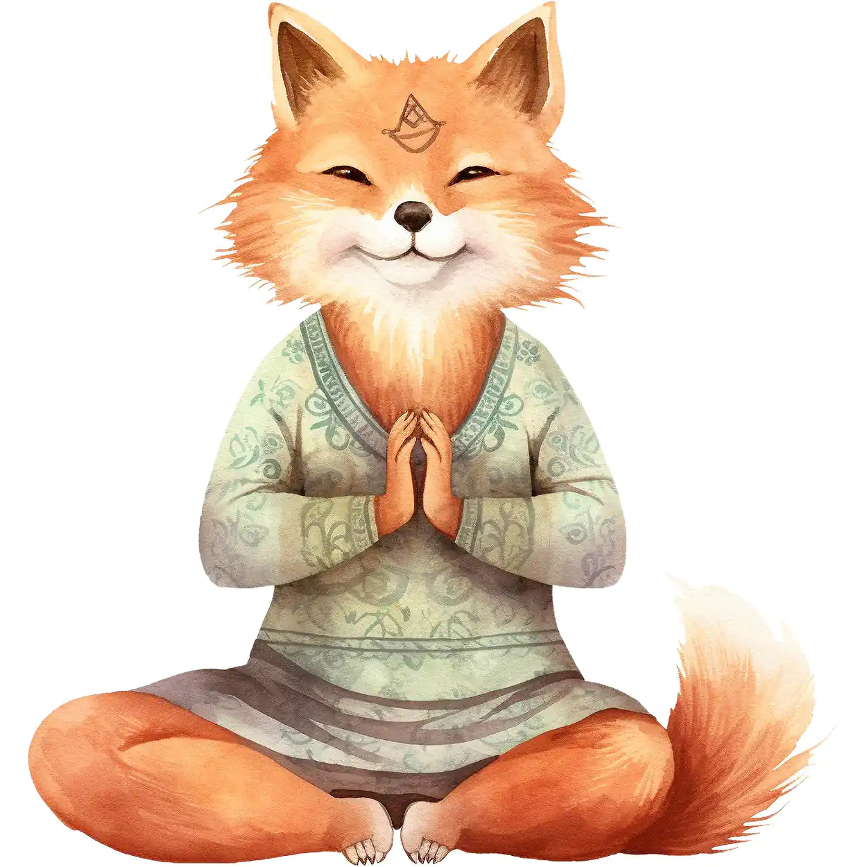Bügelbild Yoga Fuchs Spirit