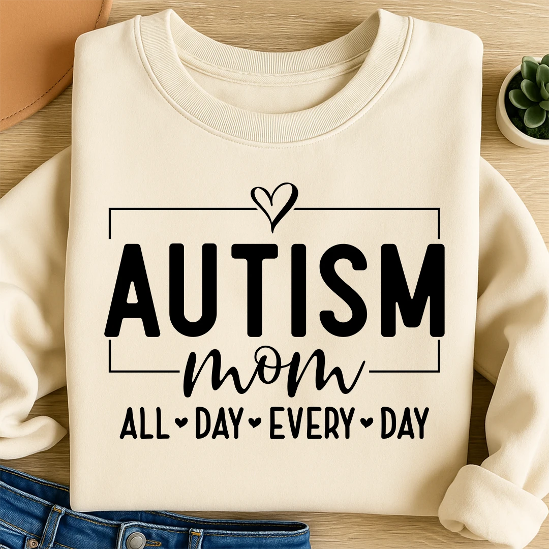Bügelbild Autism Mom schwarz
