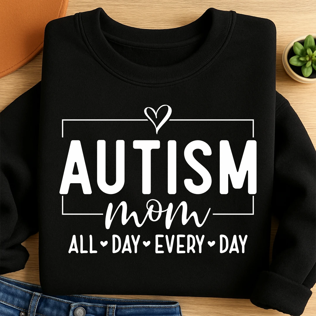 Bügelbild Autism Mom weiß