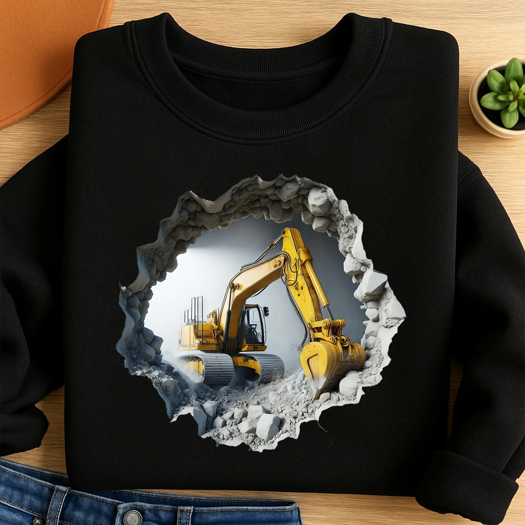 Bügelbild Bagger Ausbruch