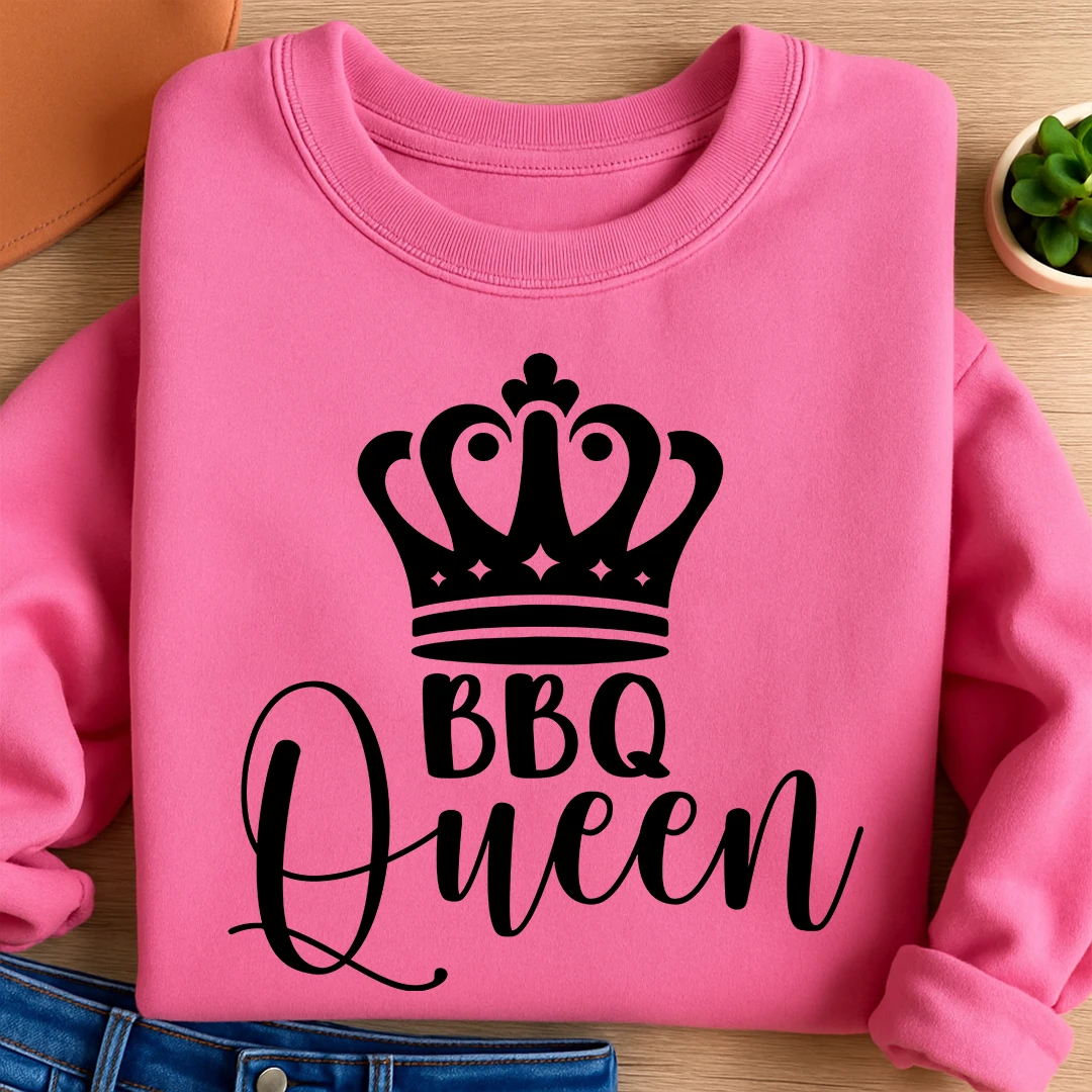 Bügelbild Schriftzug BBQ Queen