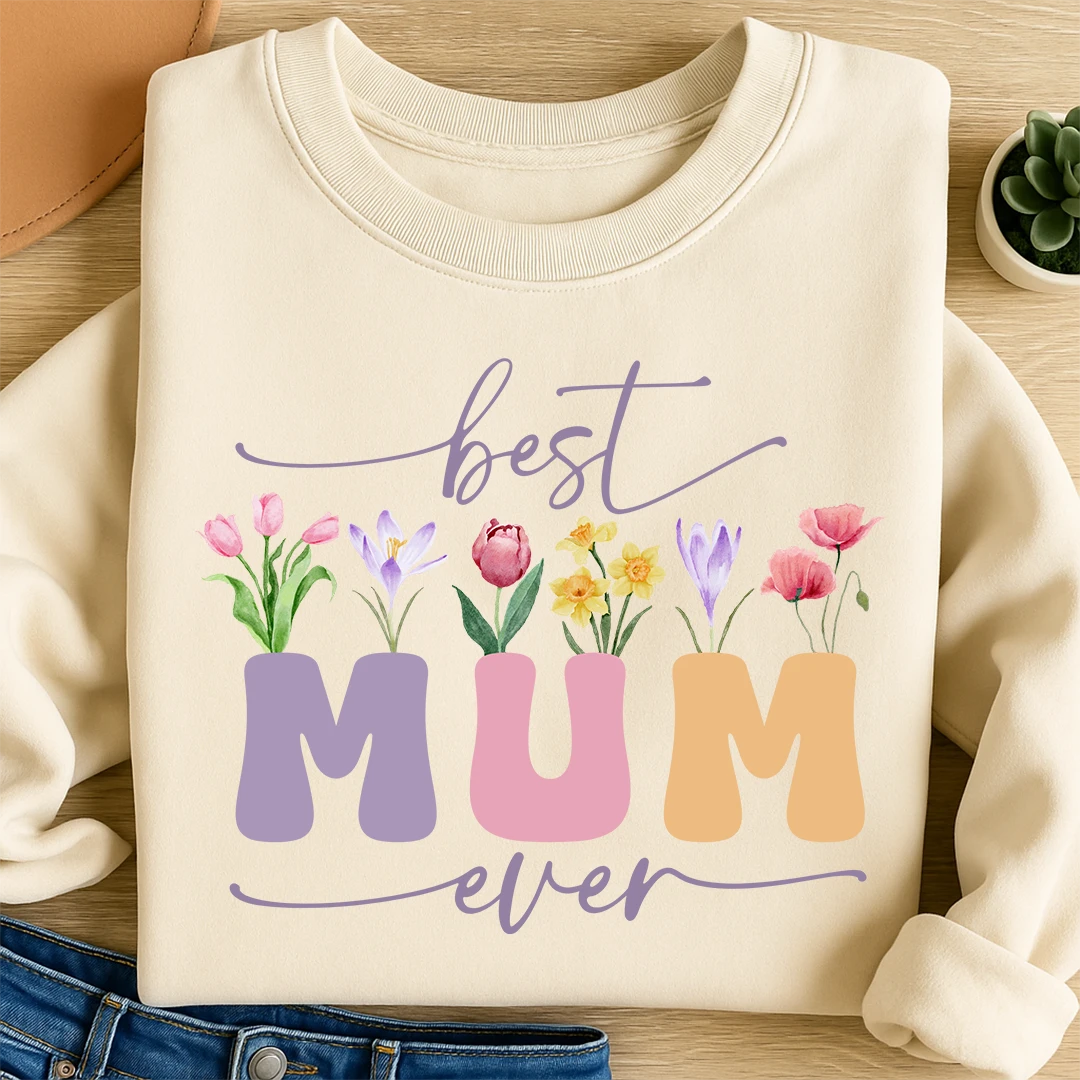 Bügelbild Best Mum Ever Bunt