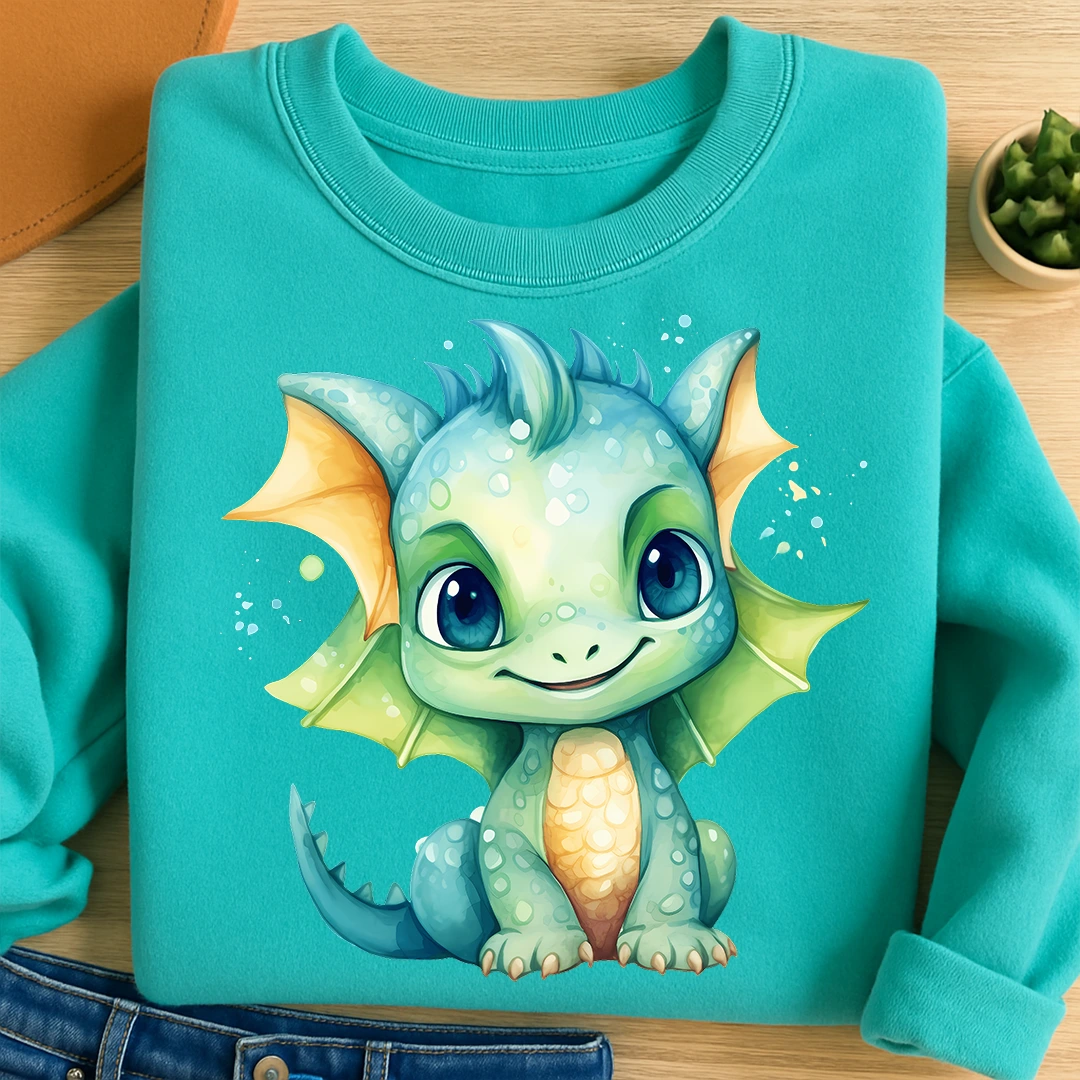 Bügelbild Drachenbaby Grün