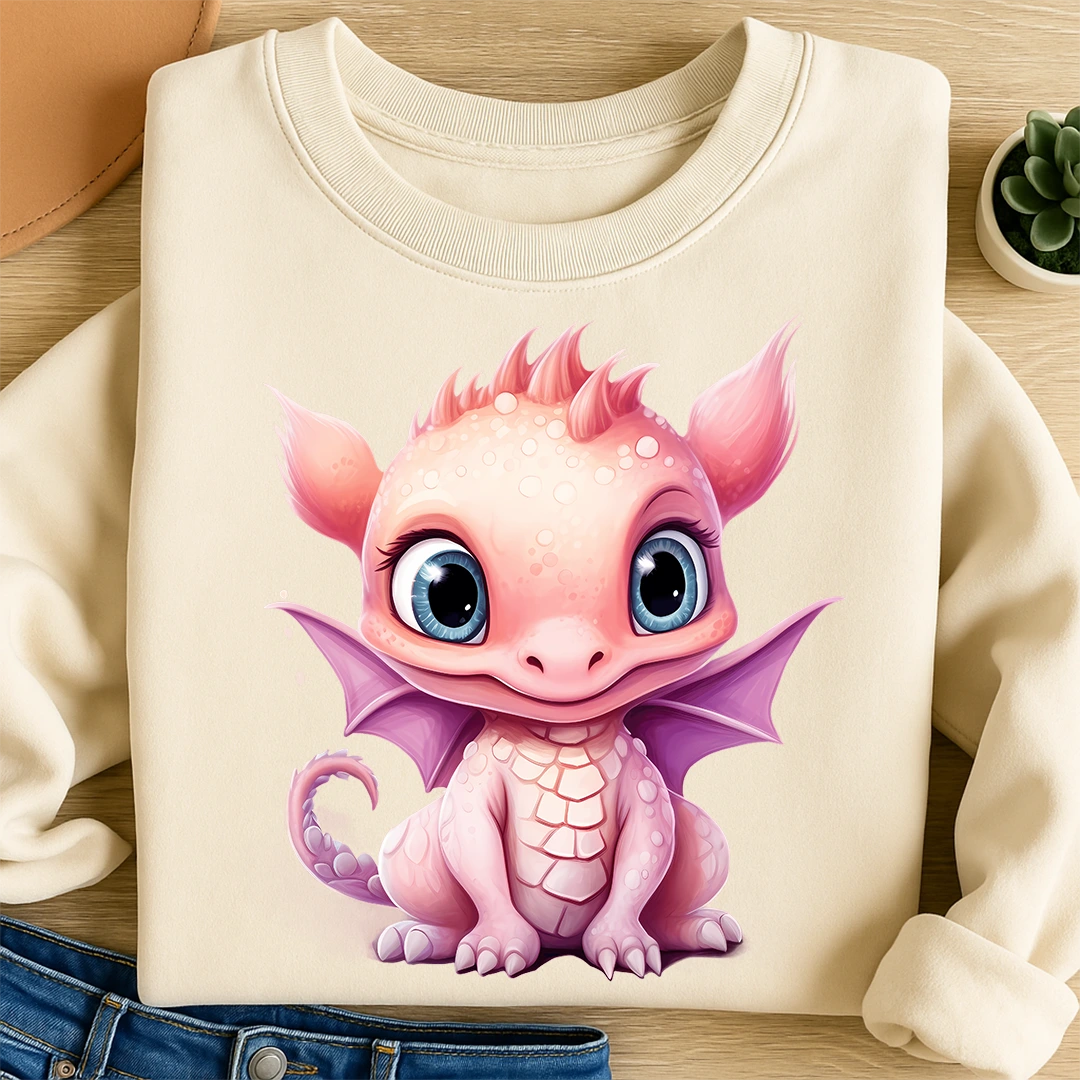Bügelbild Drachenbaby Rosa