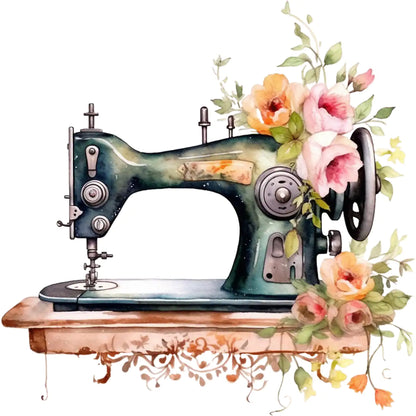 Buegelbild-naehmaschine-vintage-flower