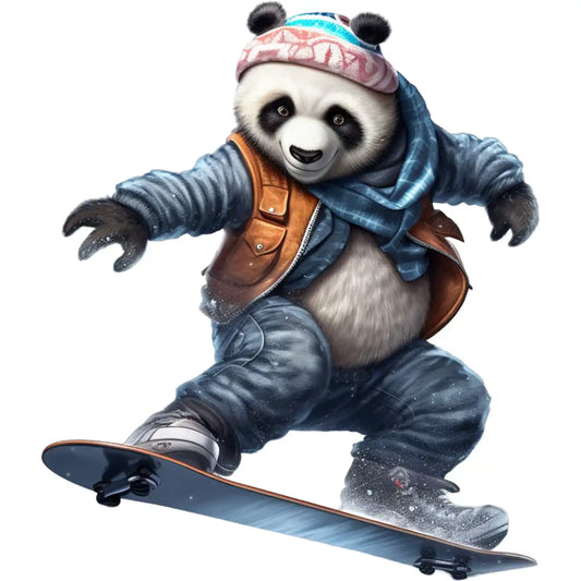Buegelbild-panda-skater