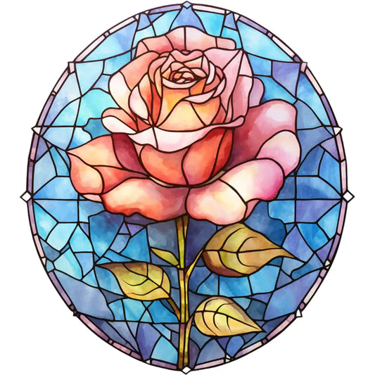 Bügelbild Rose Mosaik