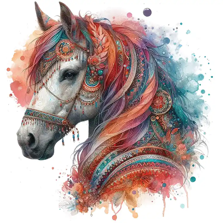 Bügelbild Boho Pferd Colorful Soul