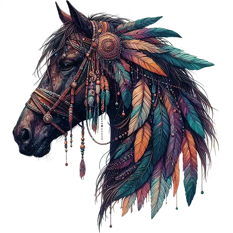 Bügelbild Boho Pferd Elegance