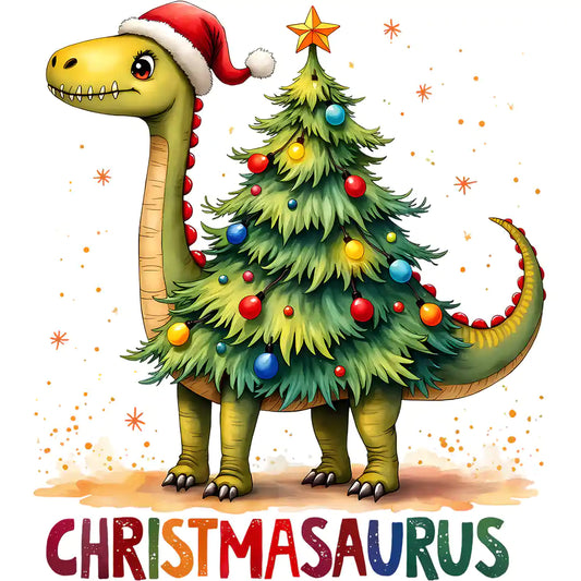 Bügelbild Dino Christmasaurus