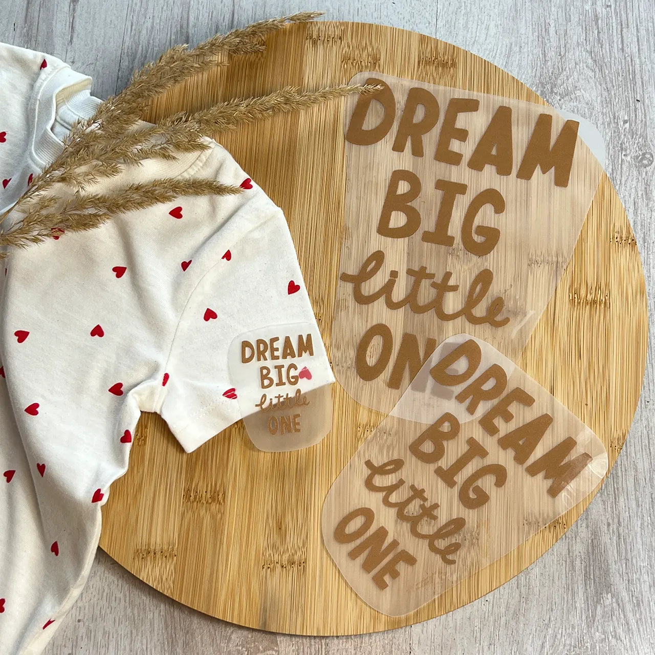 Buegelbild Dream Big Little One Braun 3