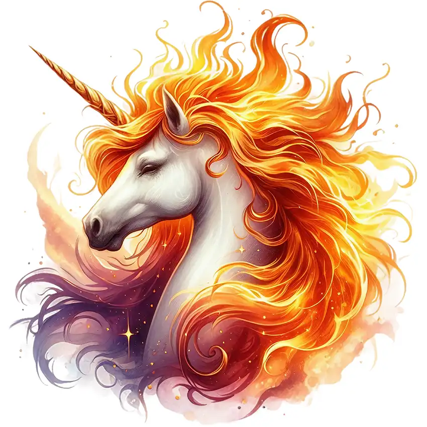 Bügelbild Einhorn Flammenmähne