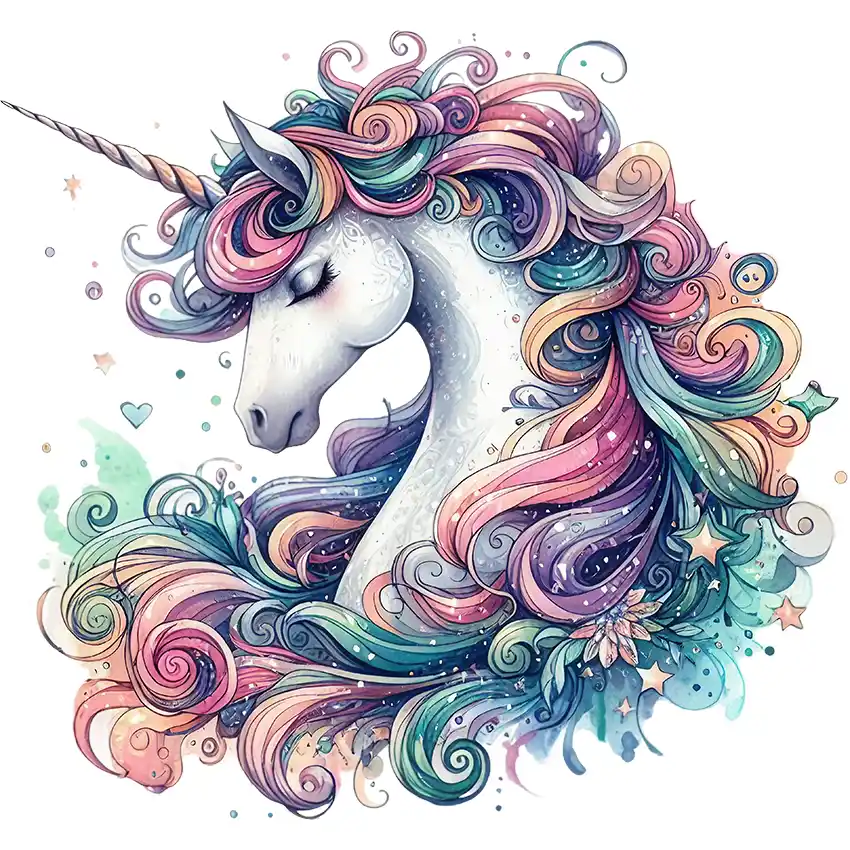 Bügelbild Einhorn Pastellfantasie
