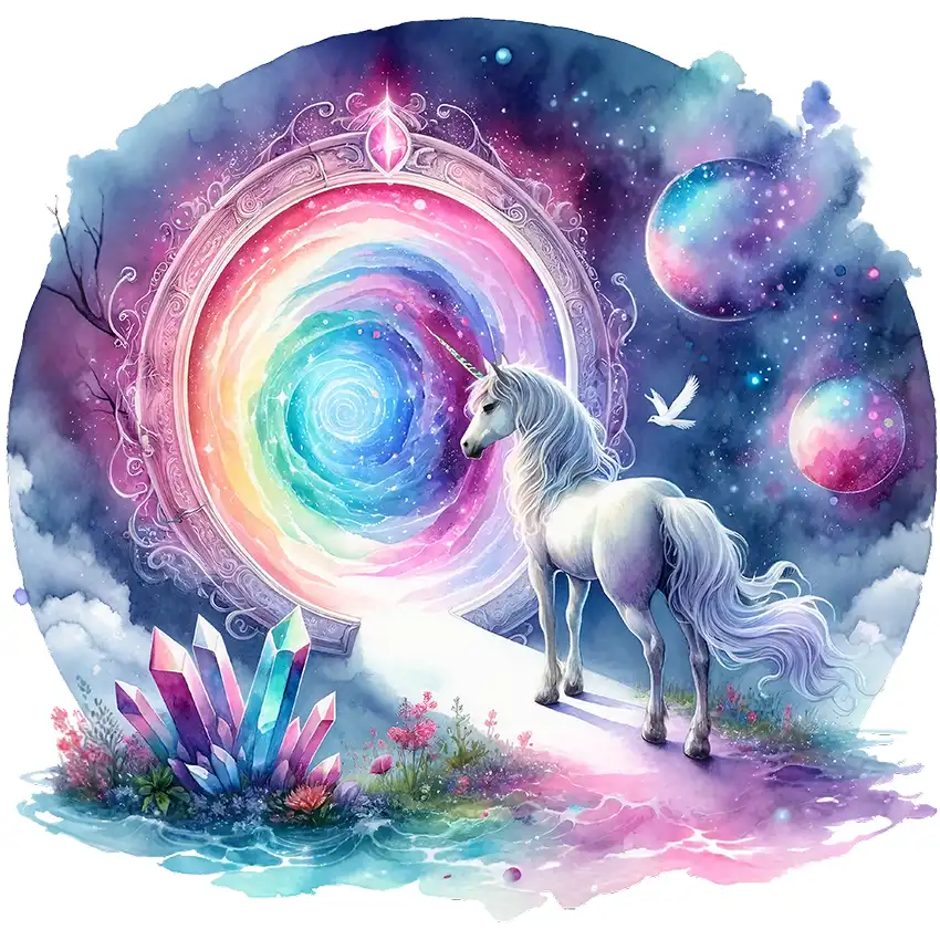 Bügelbild Einhorn Stella Dimensionsportal