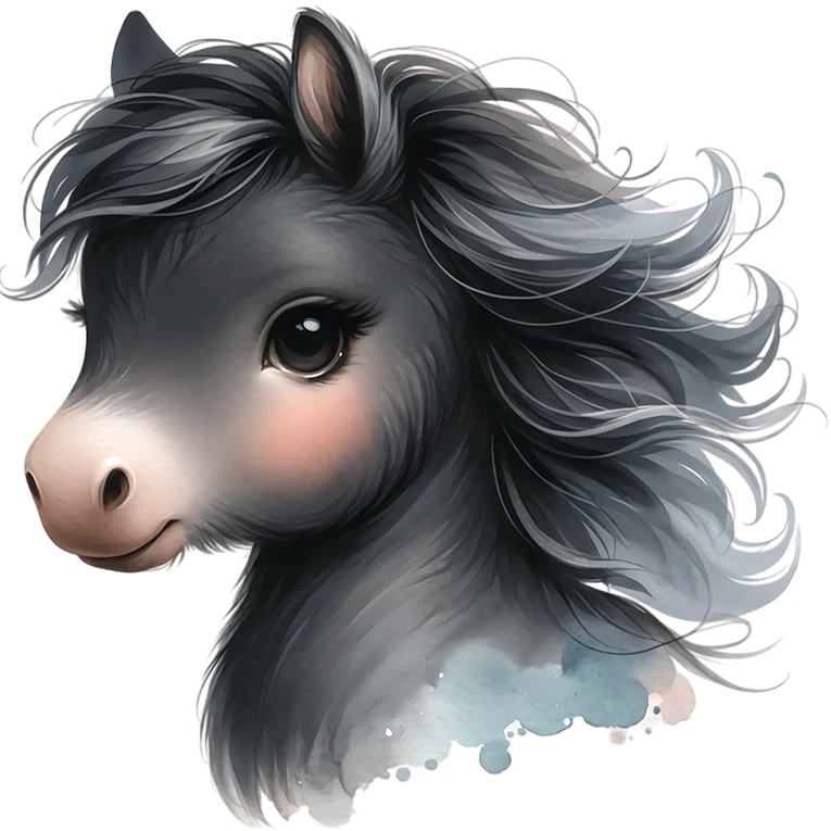Bügelbild Elegantes Schwarzes Pony