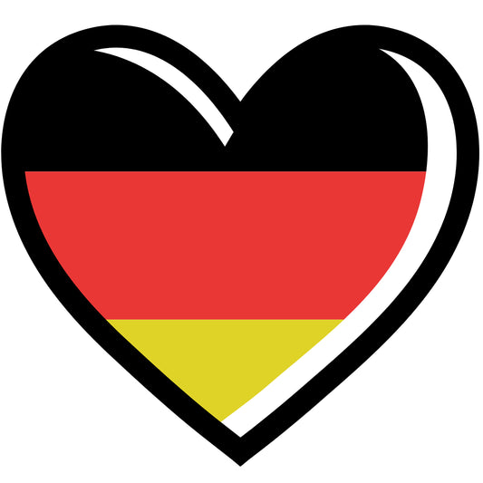 Bügelbild Fußball Herz Deutschland Schwarz Rot Gold