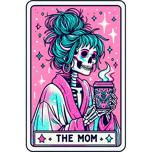 Bügelbild Halloween Tarot Karte Mom