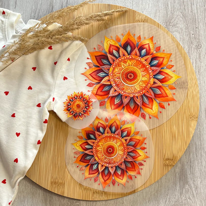 Buegelbild Mandala Orange Maya 3