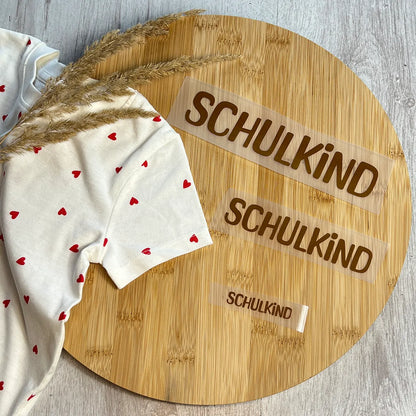 Buegelbild Schriftzug 1 Schulkind Braun 3