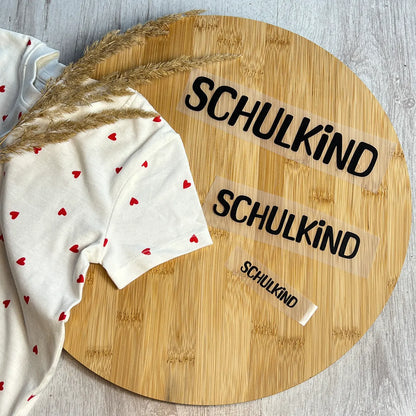 Buegelbild Schriftzug 1 Schulkind Schwarz 3