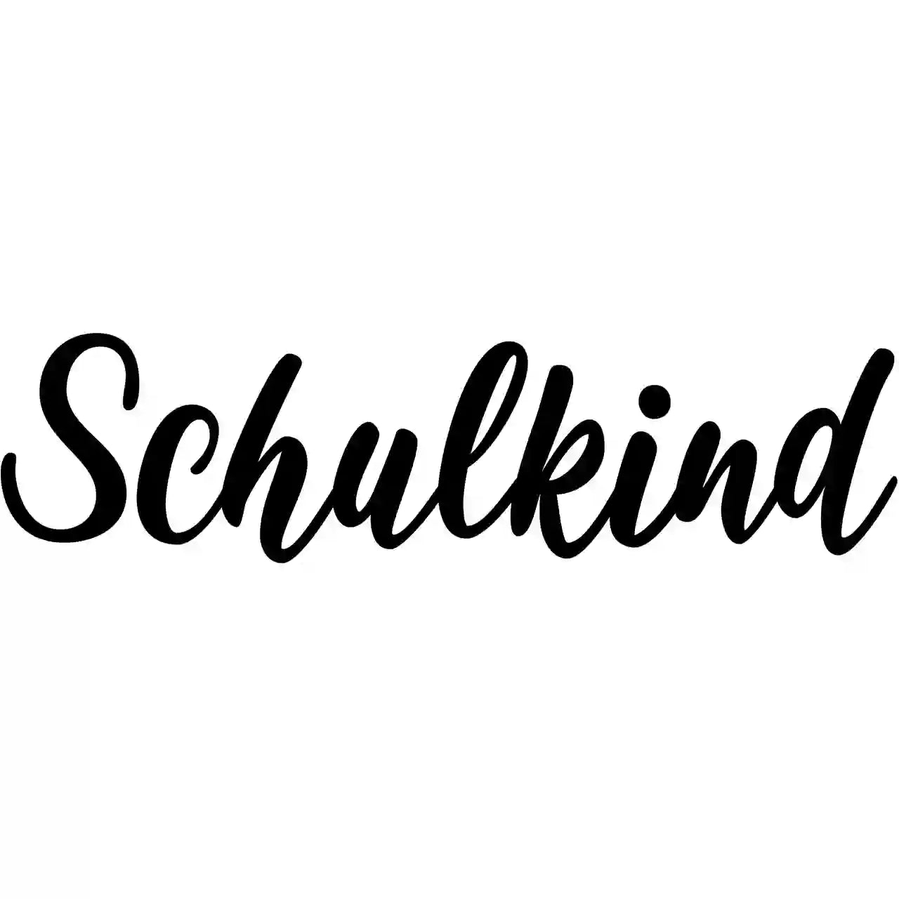 Bügelbild Schulkind Schriftzug Schreibschrift Schwarz